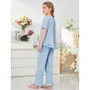 image:imageFlygo Girls Gingham 2 Pieces Outfits Cotton Top Ruffle Pants SetBlue