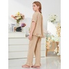image:imageFlygo Girls Gingham 2 Pieces Outfits Cotton Top Ruffle Pants SetBrown