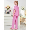 image:imageFlygo Girls Gingham 2 Pieces Outfits Cotton Top Ruffle Pants SetRose