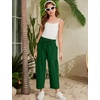image:imageFlygo Girls Wide Leg Pants Casual Palazzo Trousers with Pockets 514YDarkgreen