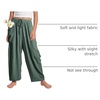image:imageFlygo Girls Wide Leg Pants Casual Palazzo Trousers with Pockets 514YGreen
