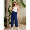 image:imageFlygo Girls Wide Leg Pants Casual Palazzo Trousers with Pockets 514YNavy