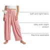 image:imageFlygo Girls Wide Leg Pants Casual Palazzo Trousers with Pockets 514YPink