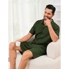 image:imageFlygo Mens Cotton Linen Shorts Sets 2 Piece Beach OutfitArmy Green