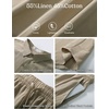 image:imageFlygo Mens Cotton Linen Shorts Sets 2 Piece Beach OutfitKhaki