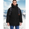 image:imageFlygo Mens Long Parka Winter Coats Heavy Warm Hooded Puffer JacketsBlack