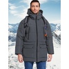 image:imageFlygo Mens Long Parka Winter Coats Heavy Warm Hooded Puffer JacketsDarkgrey