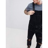 image:imageFlygo Mens Relaxed Fit Ripped Denim Jeans Bib Overall Jumpsuits Pants with PocketsBlack