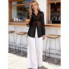 image:imageFlygo Sexy Sheer Tops for Women Loose Button Down Shirt See Through BlouseBlack