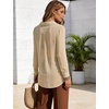 image:imageFlygo Sexy Sheer Tops for Women Loose Button Down Shirt See Through BlouseKhaki