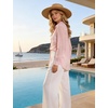 image:imageFlygo Sexy Sheer Tops for Women Loose Button Down Shirt See Through BlousePink