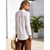 image:imageFlygo Sexy Sheer Tops for Women Loose Button Down Shirt See Through BlouseWhite