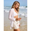 image:imageFlygo Sexy Sheer Tops for Women Loose Button Down Shirt See Through BlouseWhite