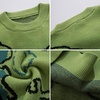 image:imageFlygo Women Dinosaur Knit Sweater Unisex Oversized Casual Pullover JumperGreen