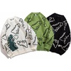 image:imageFlygo Women Dinosaur Knit Sweater Unisex Oversized Casual Pullover JumperGreen