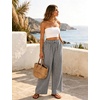 image:imageFlygo Women Gingham Wide Leg Palazzo Lounge Pants 100 Cotton Pajama BottomBlack