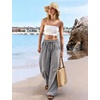 image:imageFlygo Women Gingham Wide Leg Palazzo Lounge Pants 100 Cotton Pajama BottomBlack