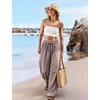 image:imageFlygo Women Gingham Wide Leg Palazzo Lounge Pants 100 Cotton Pajama BottomCoffee