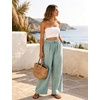 image:imageFlygo Women Gingham Wide Leg Palazzo Lounge Pants 100 Cotton Pajama BottomGreen
