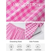 image:imageFlygo Women Gingham Wide Leg Palazzo Lounge Pants 100 Cotton Pajama BottomHot Pink