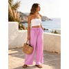 image:imageFlygo Women Gingham Wide Leg Palazzo Lounge Pants 100 Cotton Pajama BottomHot Pink