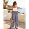 image:imageFlygo Women Gingham Wide Leg Palazzo Lounge Pants 100 Cotton Pajama BottomNavy