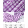 image:imageFlygo Women Gingham Wide Leg Palazzo Lounge Pants 100 Cotton Pajama BottomPurple