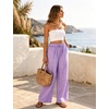 image:imageFlygo Women Gingham Wide Leg Palazzo Lounge Pants 100 Cotton Pajama BottomPurple