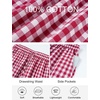 image:imageFlygo Women Gingham Wide Leg Palazzo Lounge Pants 100 Cotton Pajama BottomRed