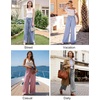 image:imageFlygo Women Gingham Wide Leg Palazzo Lounge Pants 100 Cotton Pajama BottomRed