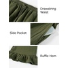 image:imageFlygo Womens Cotton Linen Pants Wide Leg Ruffled Palazzo TrousersArmygreen