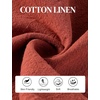 image:imageFlygo Womens Cotton Linen Pants Wide Leg Ruffled Palazzo TrousersBrickred