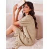 image:imageFlygo Womens Gingham Nightgown Button Down Short Sleeve House DressBrown