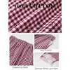 image:imageFlygo Womens Lace Hem Gingham Pants Cotton Wide Leg Elastic Barrel TrousersRed