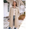 image:imageFlygo Womens Long Trench Coat Windproof Oversized Casual Fall JacketsKhaki