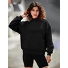 image:imageFlygo Womens Mock Neck Sweatshirt Fleece Oversized Pullover with PocketsBlack