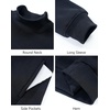 image:imageFlygo Womens Mock Neck Sweatshirt Fleece Oversized Pullover with PocketsBlack
