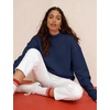 image:imageFlygo Womens Mock Neck Sweatshirt Fleece Oversized Pullover with PocketsNavy