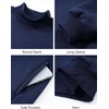 image:imageFlygo Womens Mock Neck Sweatshirt Fleece Oversized Pullover with PocketsNavy