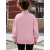image:imageFlygo Womens Mock Neck Sweatshirt Fleece Oversized Pullover with PocketsPink