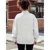 image:imageFlygo Womens Mock Neck Sweatshirt Fleece Oversized Pullover with PocketsWhiteheather