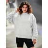 image:imageFlygo Womens Mock Neck Sweatshirt Fleece Oversized Pullover with PocketsWhiteheather