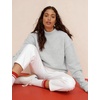 image:imageFlygo Womens Mock Neck Sweatshirt Fleece Oversized Pullover with PocketsWhiteheather