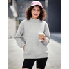 image:imageFlygo Womens Mock Neck Sweatshirt Fleece Oversized Pullover with PocketsWhiteheather