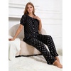 image:imageFlygo Womens Polka Dot Pajama Sets Cute 2 Piece Ruffle LoungewearBlack
