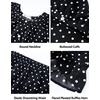 image:imageFlygo Womens Polka Dot Pajama Sets Cute 2 Piece Ruffle LoungewearBlack