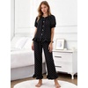image:imageFlygo Womens Polka Dot Pajama Sets Cute 2 Piece Ruffle LoungewearBlack