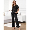 image:imageFlygo Womens Polka Dot Pajama Sets Cute 2 Piece Ruffle LoungewearBlack