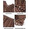 image:imageFlygo Womens Polka Dot Pajama Sets Cute 2 Piece Ruffle LoungewearBrown