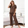 image:imageFlygo Womens Polka Dot Pajama Sets Cute 2 Piece Ruffle LoungewearBrown